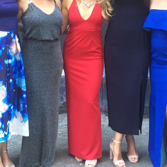 x Love Indie Polly V Cut Maxi Dress in Red - Picture 11 of 12